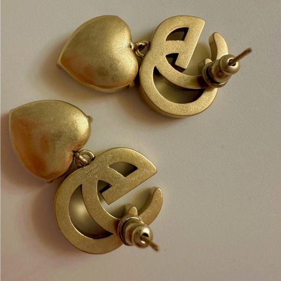 Gucci Gold Heart Earrings with Multicolor Crystals - Picture 8 of 9